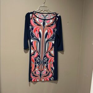 Banana Republic Navy and Pink Patterned Dress